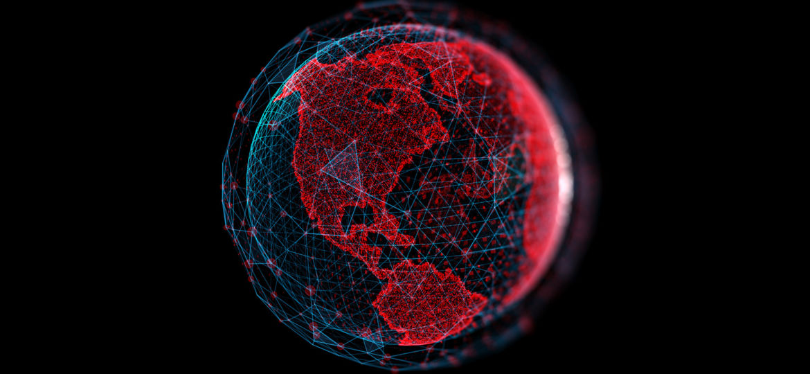 Global International Connectivity Background. 3D rendering