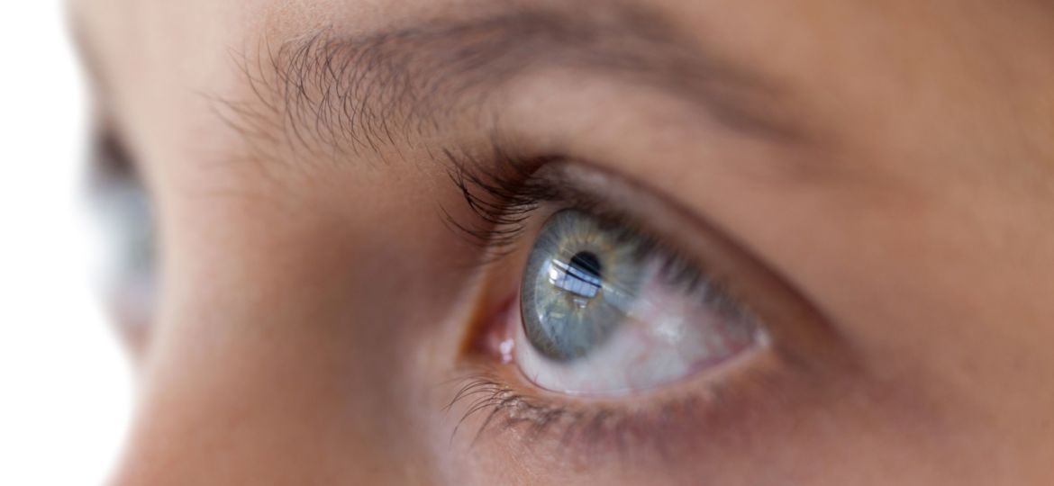 Close up of girl's eyes in profile