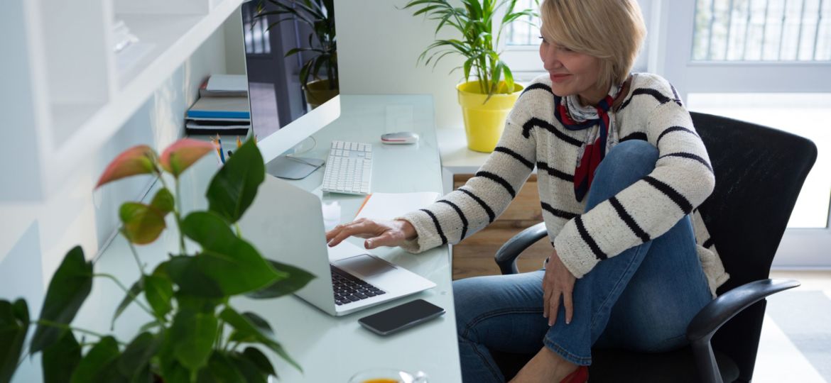 Beautiful woman using laptop