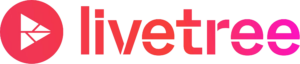 The Livetree logo with a gradient of orange through to pink.